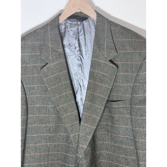 LANDS' END 46L 100% Lambswool Tiroler Loden Plaid Wool Sports Coat Blazer USA - Picture 2 of 15